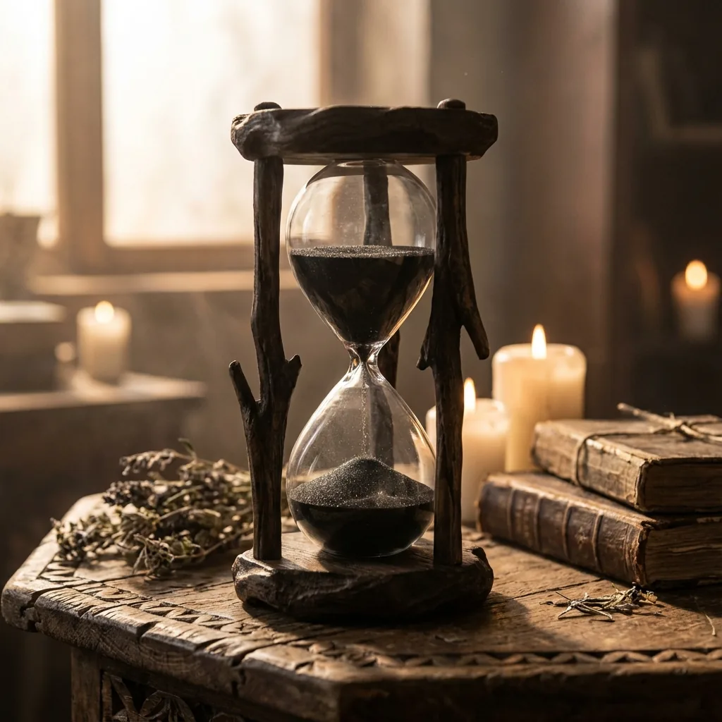 Golden hourglass and stardust